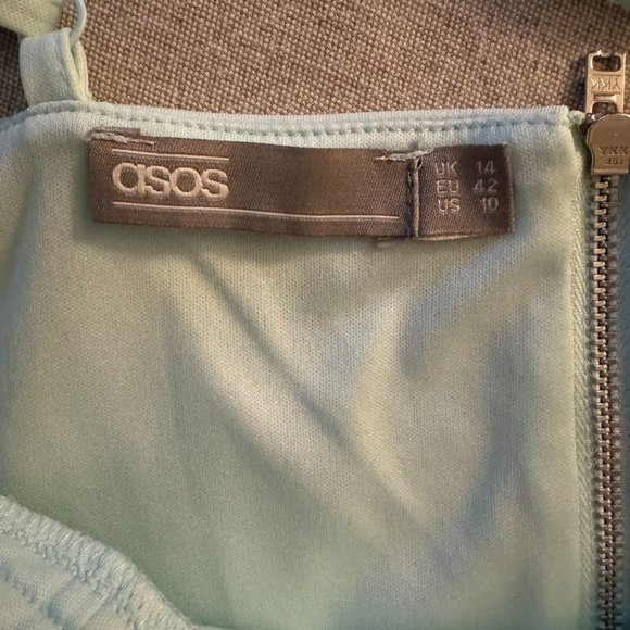 ASOS Mint Green Mini Dress with Floral Detail - Picture 7 of 9